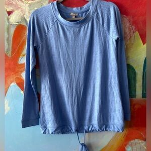 Talbots Woman’s Pullover Top Size XS Blue Color Drawstring Hem Long Sleeve Soft
